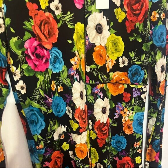 NWT Alice & Olivia Delora Floral Printed Long Sleeve Paneled Mini Dress Size 8 - Picture 7 of 12
